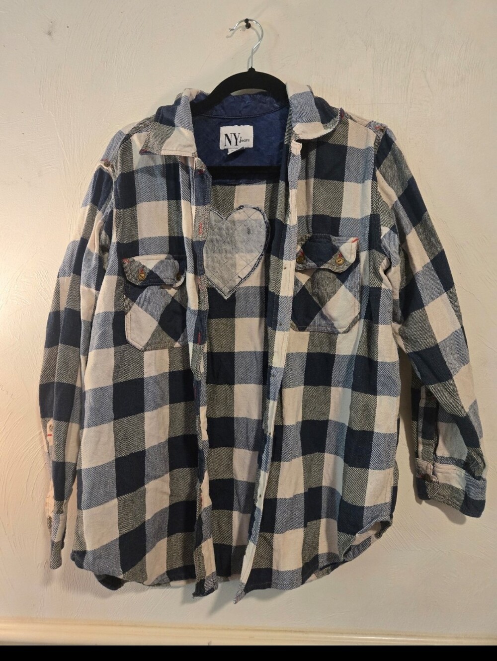 Womens Blue Plaid Jacket
